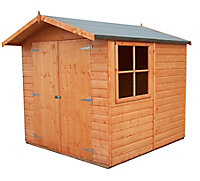 Shire Alderney 7x7 Apex Dip treated Shiplap Wooden Shed with floor (Base included)