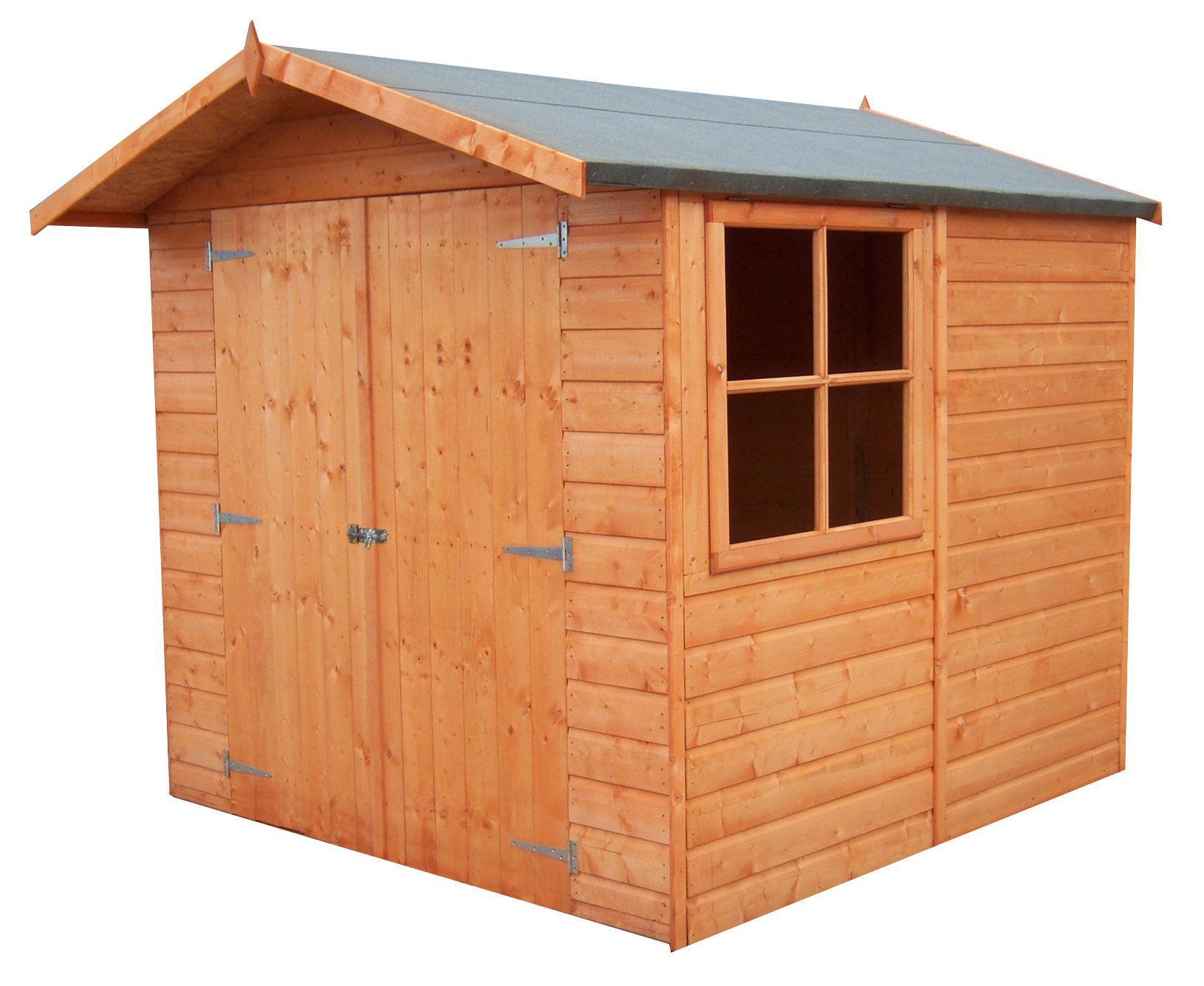 Shire Alderney 7x7 ft Apex Wooden 2 door Shed with floor & 1 window (Base included) - Assembly service included