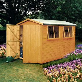 Shire Atlas 10x10 Apex Dip treated Shiplap Wooden Shed with floor