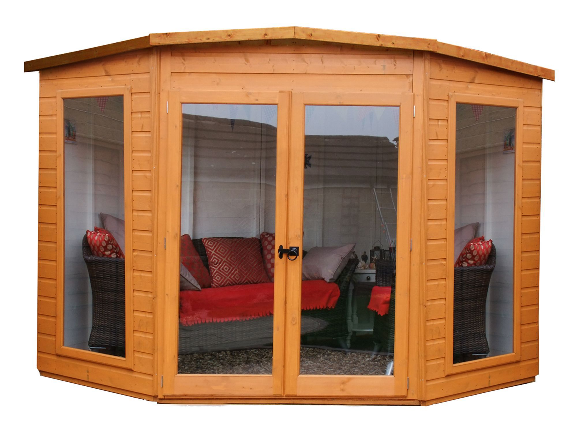 Shire Barclay 10x10 ft & 2 windows Pent Wooden Summer house - Assembly service included