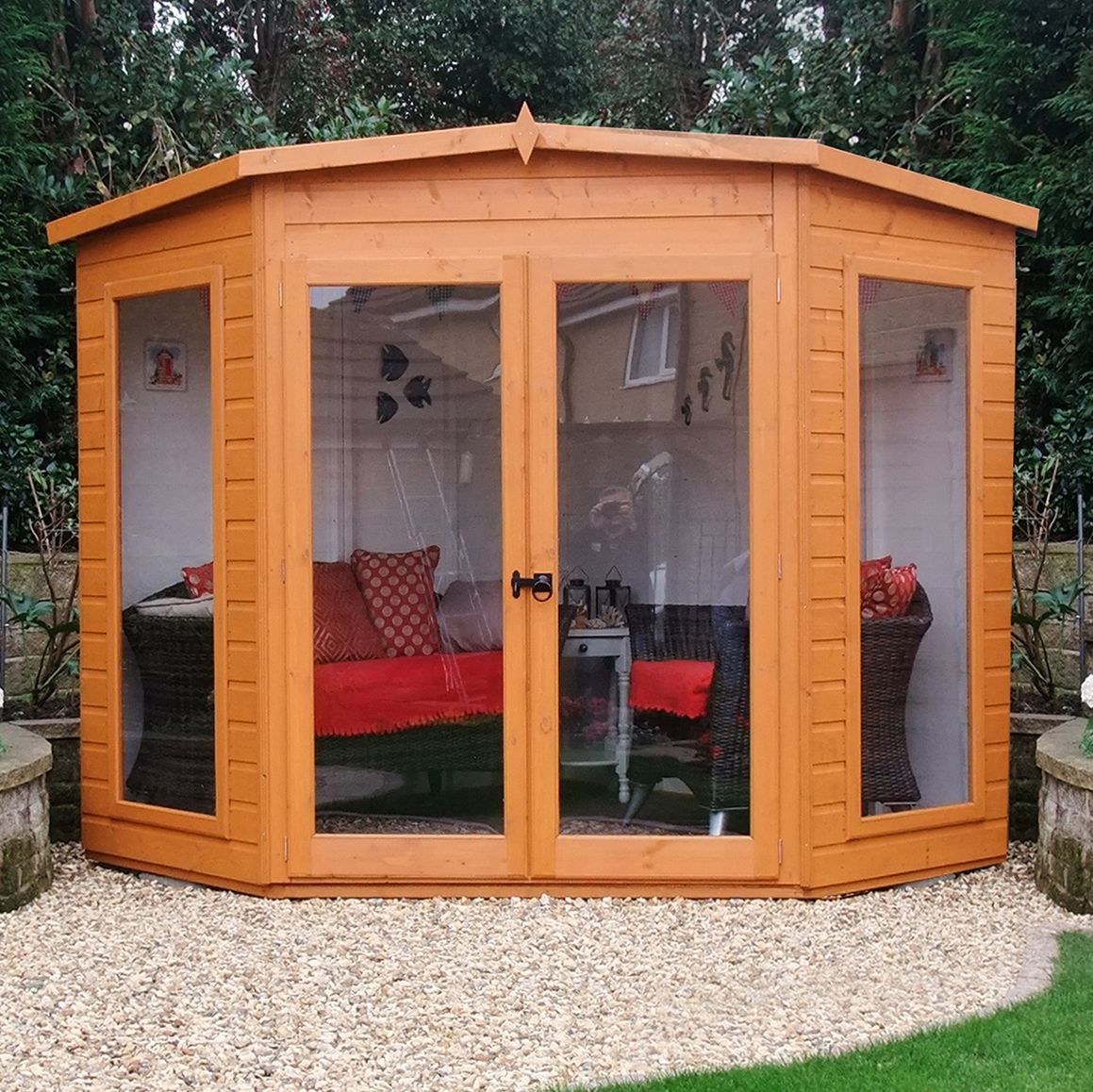 Shire Barclay 10x10 ft & 2 windows Pent Wooden Summer house - Assembly service included