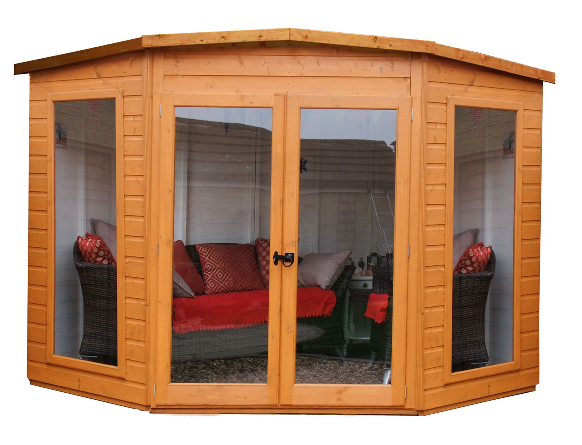 Shire Barclay 7x7 ft Pent Shiplap Wooden Summer house - Assembly service included