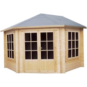 Shire Belvoir 10x10 ft & 2 windows Apex Wooden Cabin - Assembly service included