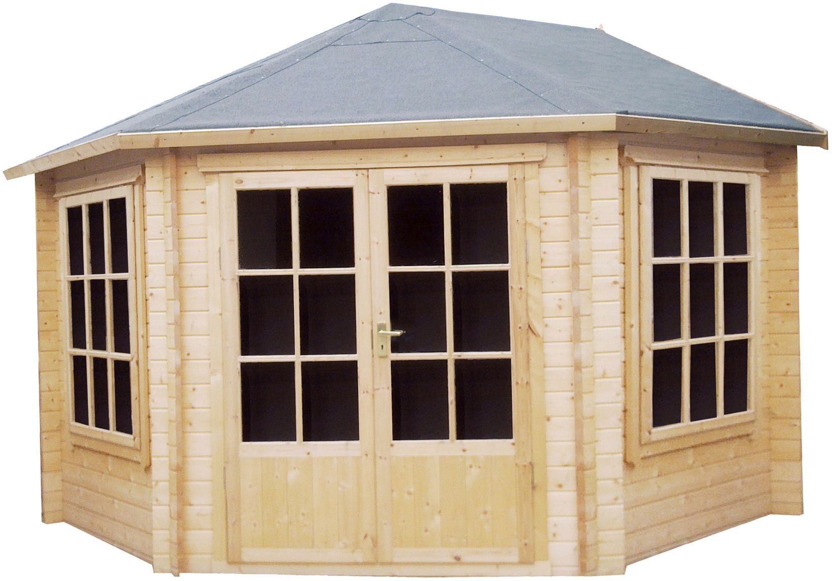 Shire Belvoir 10x10 ft Toughened glass & 2 windows Apex Wooden Cabin