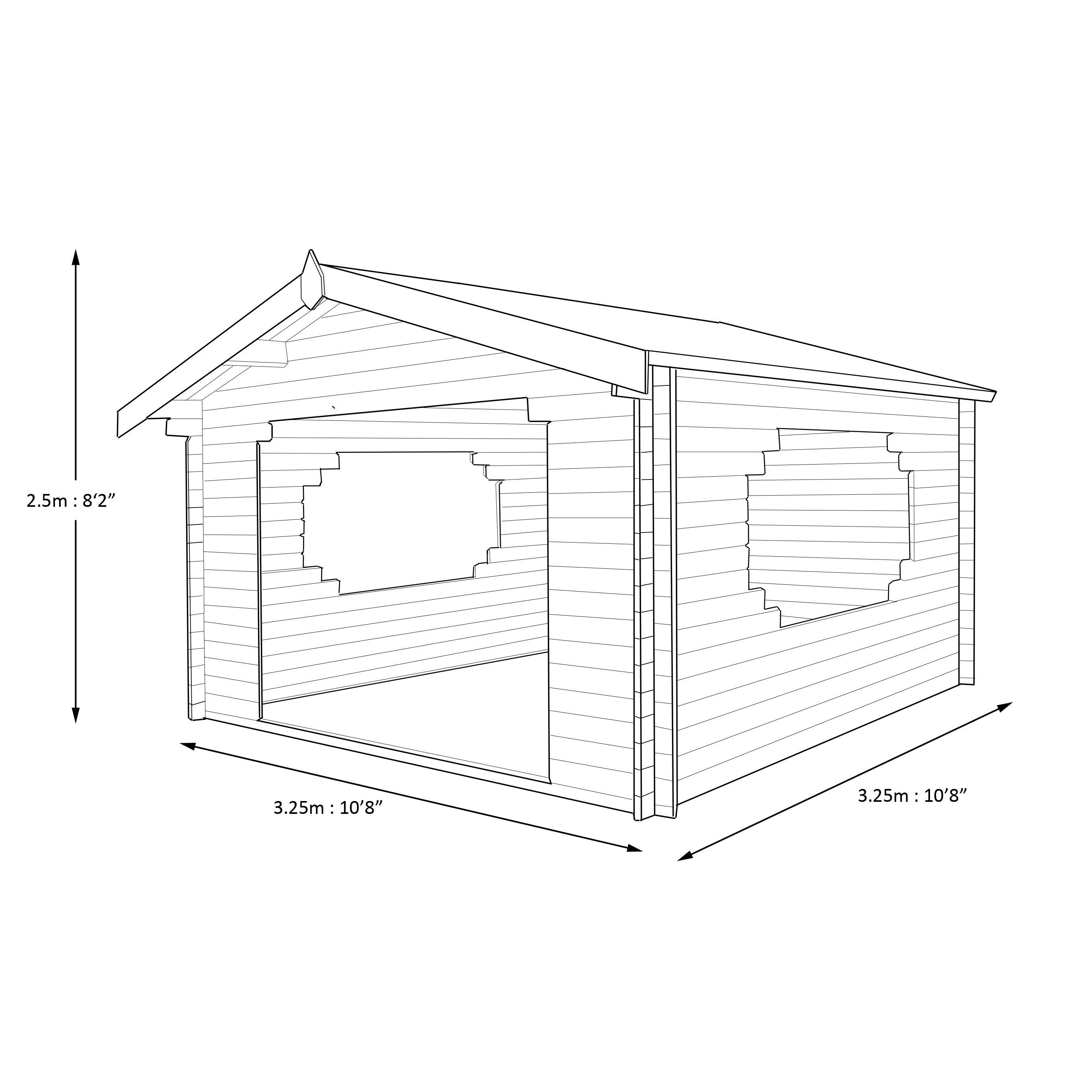 Shire Bere 11x11 ft Apex Tongue & groove Wooden Cabin - Assembly service included