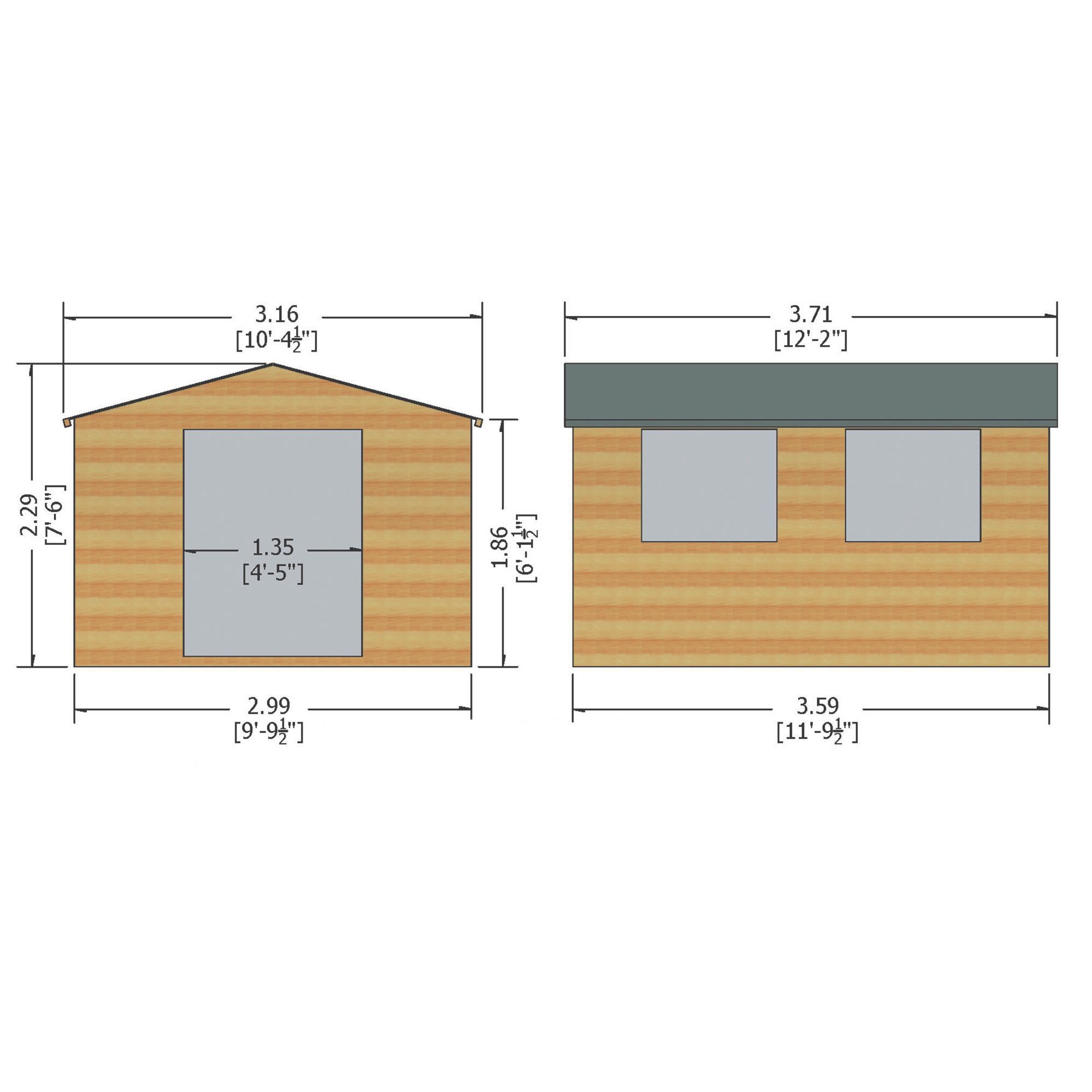 Shire Bison 10x12 ft Apex Shiplap Wooden Workshop - Assembly service included