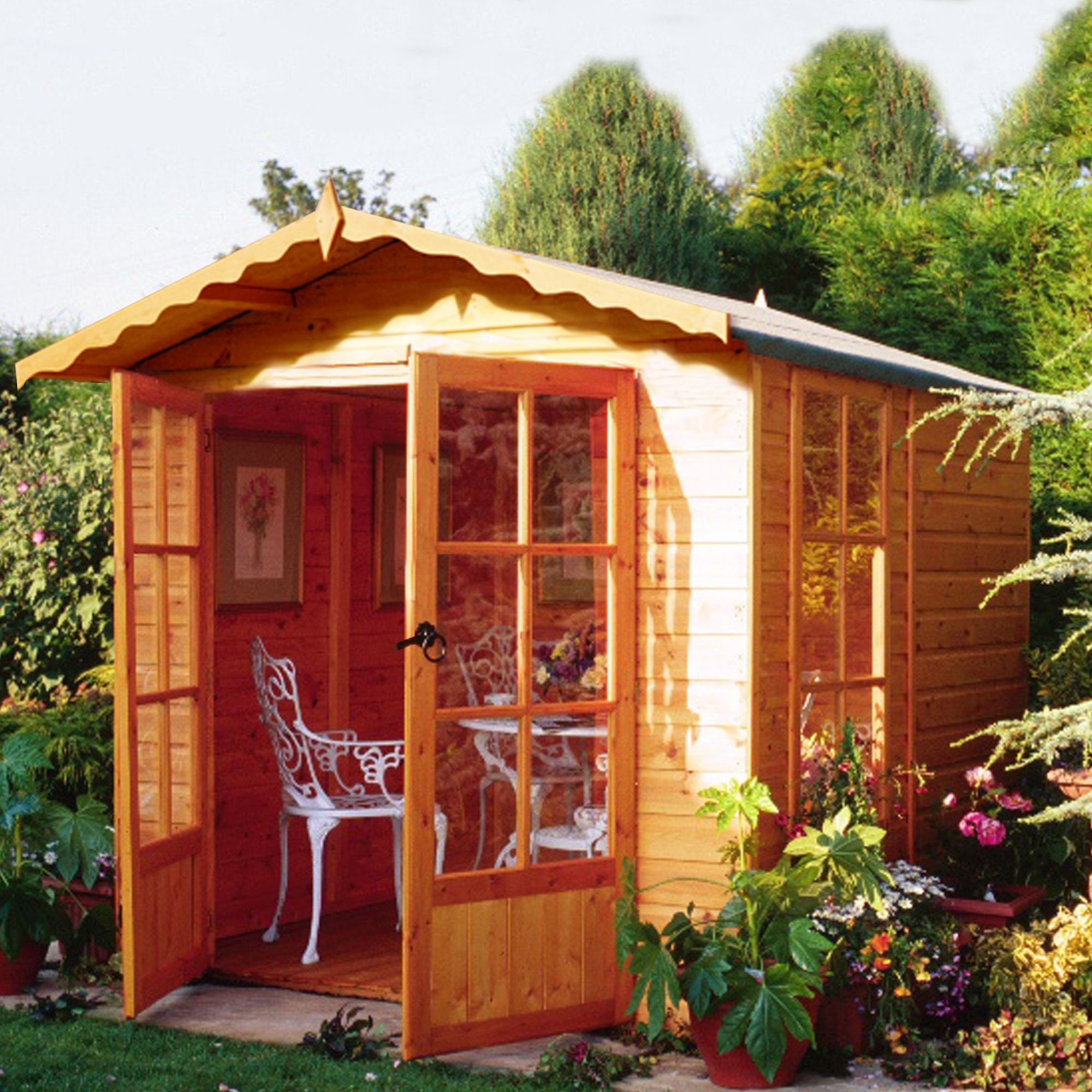 Shire Buckingham 7x7 ft Apex Shiplap Wooden Summer house - Assembly service included