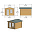 Shire Bucknells 10x12 ft Toughened glass & 1 window Apex Wooden Cabin - Assembly service included