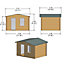 Shire Bucknells 10x12 ft Toughened glass Apex Tongue & groove Wooden Cabin with Tile roof