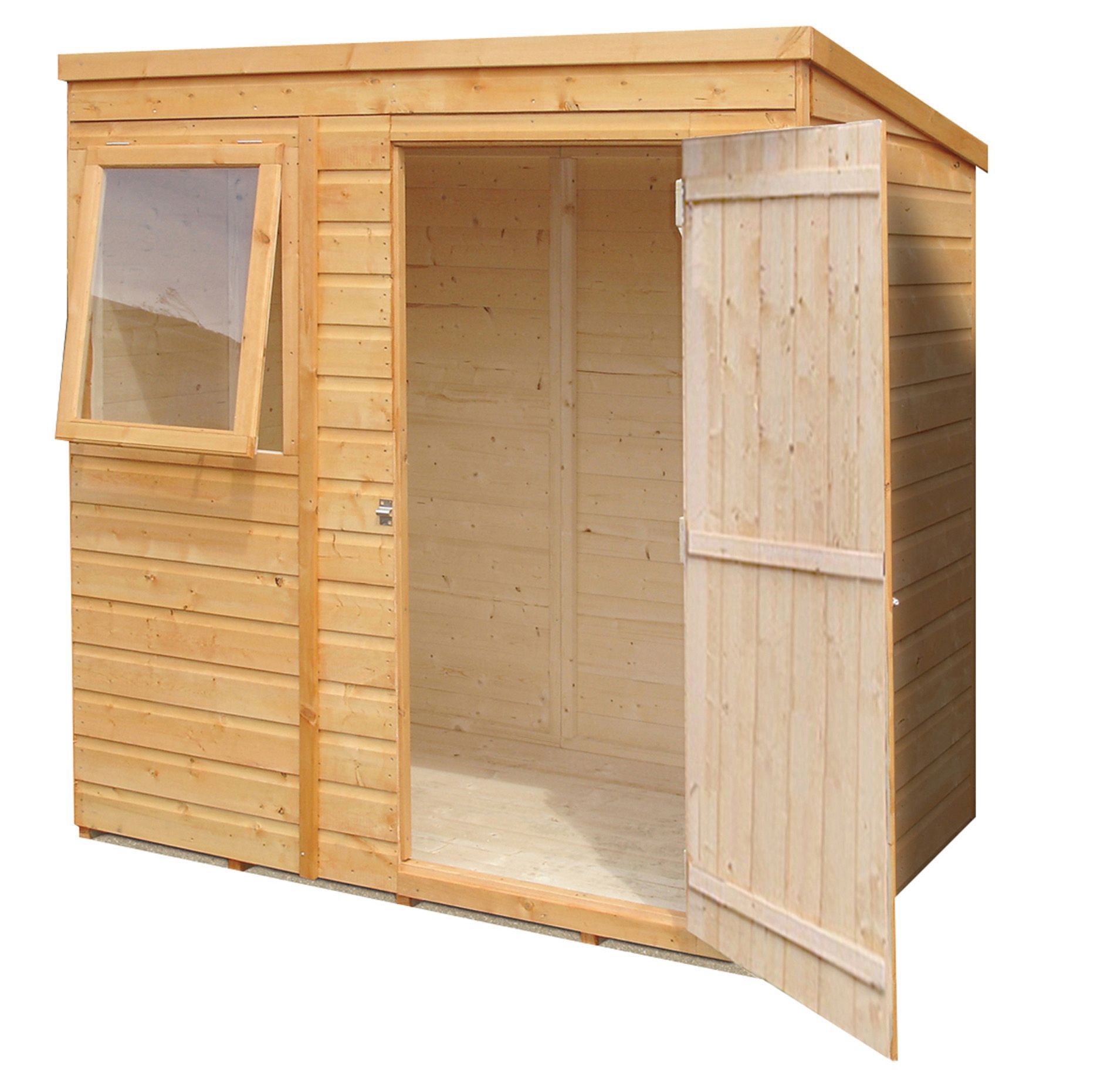 Shire Caldey 6x4 Pent Dip treated Shiplap Wooden Shed with floor - Assembly service included