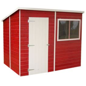 Shire Caldey 8x6 ft Pent Shiplap Wooden Shed with floor & 2 windows