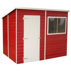 Shire Caldey 8x6 ft Pent Shiplap Wooden Shed with floor (Base included) - Assembly service included