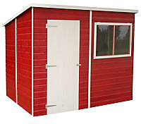 Shire Caldey 8x6 ft Pent Wooden Shed with floor & 2 windows