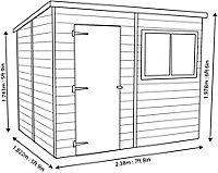 Shire Caldey 8x6 Pent Dip treated Shiplap Wooden Shed with floor