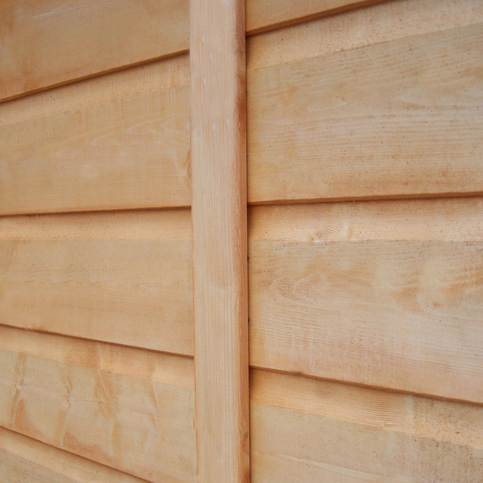 Shire Caldey Shiplap 8x6 ft Pent Red Wooden Dip treated Shed with floor & 1 window (Base included) - Assembly service included