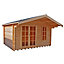 Shire Cannock 10x10 ft Toughened glass Apex Tongue & groove Wooden Cabin with Felt tile roof