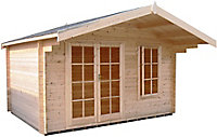Shire Cannock 10x12 ft Toughened glass Apex Tongue & groove Wooden Cabin