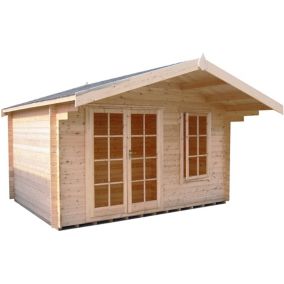 Shire Cannock 10x12 ft Toughened glass Apex Tongue & groove Wooden Cabin