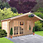 Shire Cannock 10x8 ft Toughened glass Apex Tongue & groove Wooden Cabin with Felt tile roof