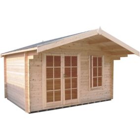Shire Cannock 12x12 ft Toughened glass & 1 window Apex Wooden Cabin