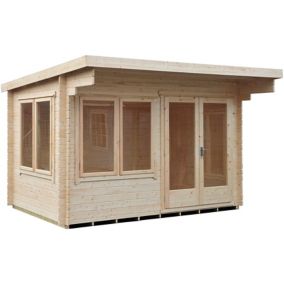 Shire Danbury 12x10 Glass Pent Tongue & groove Wooden Cabin - Base not included