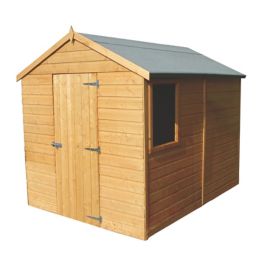 Shire Durham 8x6 Apex Dip treated Shiplap Honey brown Wooden Shed with floor