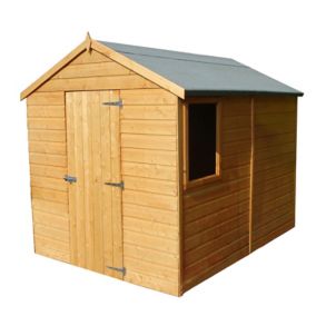 Shire Durham 8x6 ft Apex Wooden Shed with floor & 1 window (Base included) - Assembly service included