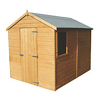 Shire Durham 8x6 ft Apex Wooden Shed with floor & 1 window (Base included)