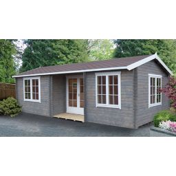Shire Elveden 26x14 Toughened glass Apex Tongue & groove Wooden Cabin