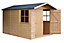Shire Guernsey 10x7 Apex Shiplap Honey brown Wooden Shed with floor (Base included)