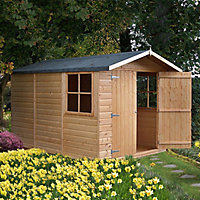 Shire Guernsey 7x10 ft Apex Shiplap Wooden 2 door Shed with floor & 2 windows (Base included) - Assembly service included
