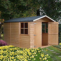 Shire Guernsey 7x10 ft Apex Shiplap Wooden 2 door Shed with floor & 2 windows