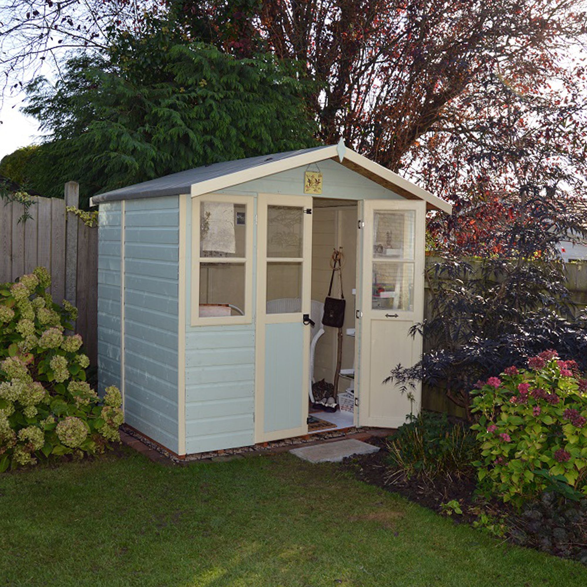 Shire Haddon 7x5 ft with Single door & 2 windows Apex Wooden Summer ...