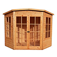 Shire Hampton 7x7 ft Toughened glass & 2 windows Pent Wooden Summer house - Assembly service included