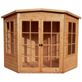 Shire Hampton 7x7 Glass Pent Shiplap Wooden Summer house - Base not included