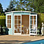 Shire Hampton 8x8 ft Toughened glass Pent Shiplap Wooden Summer house - Assembly service included