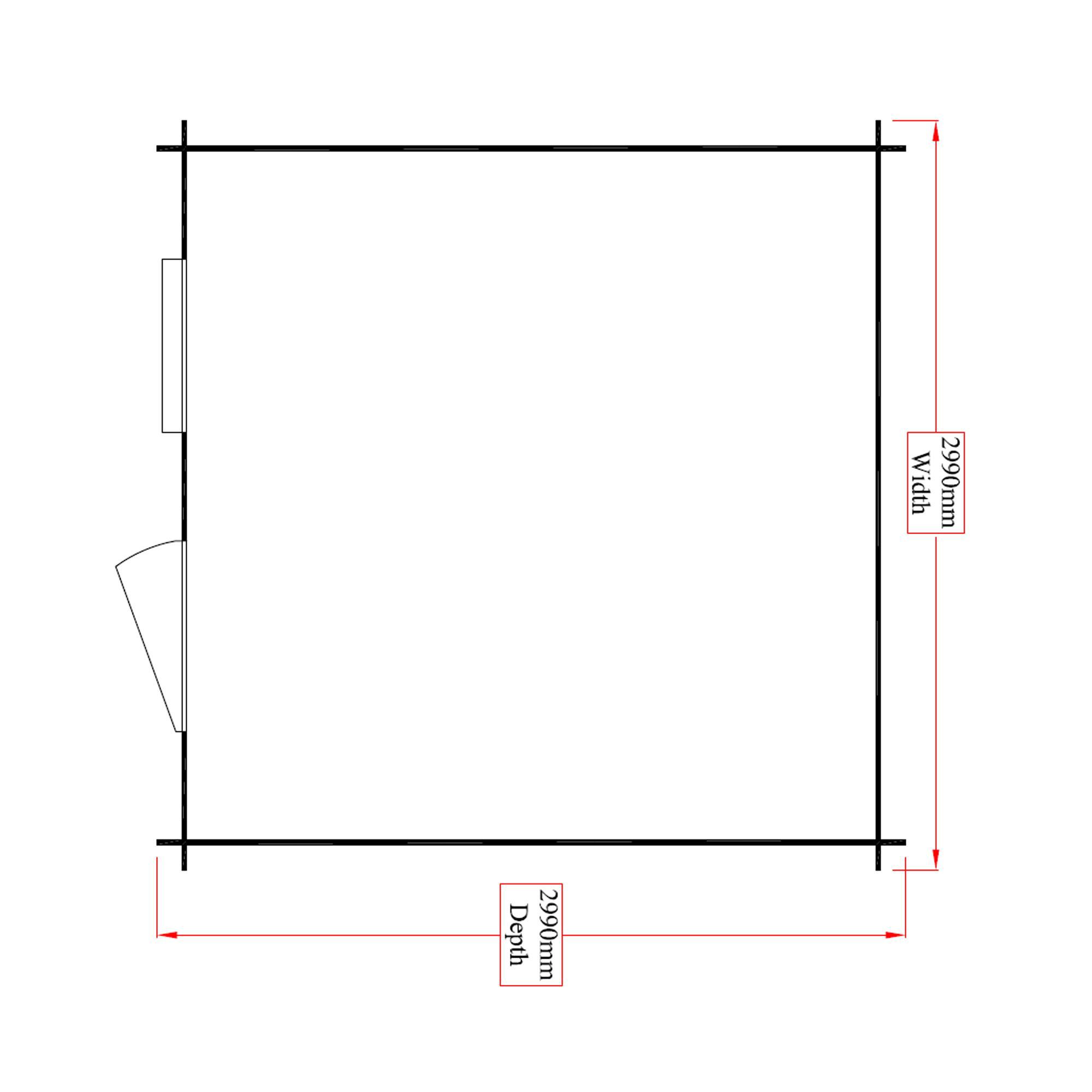 Shire Hartley 10x10 ft & 1 window Apex Wooden Cabin (Base included)