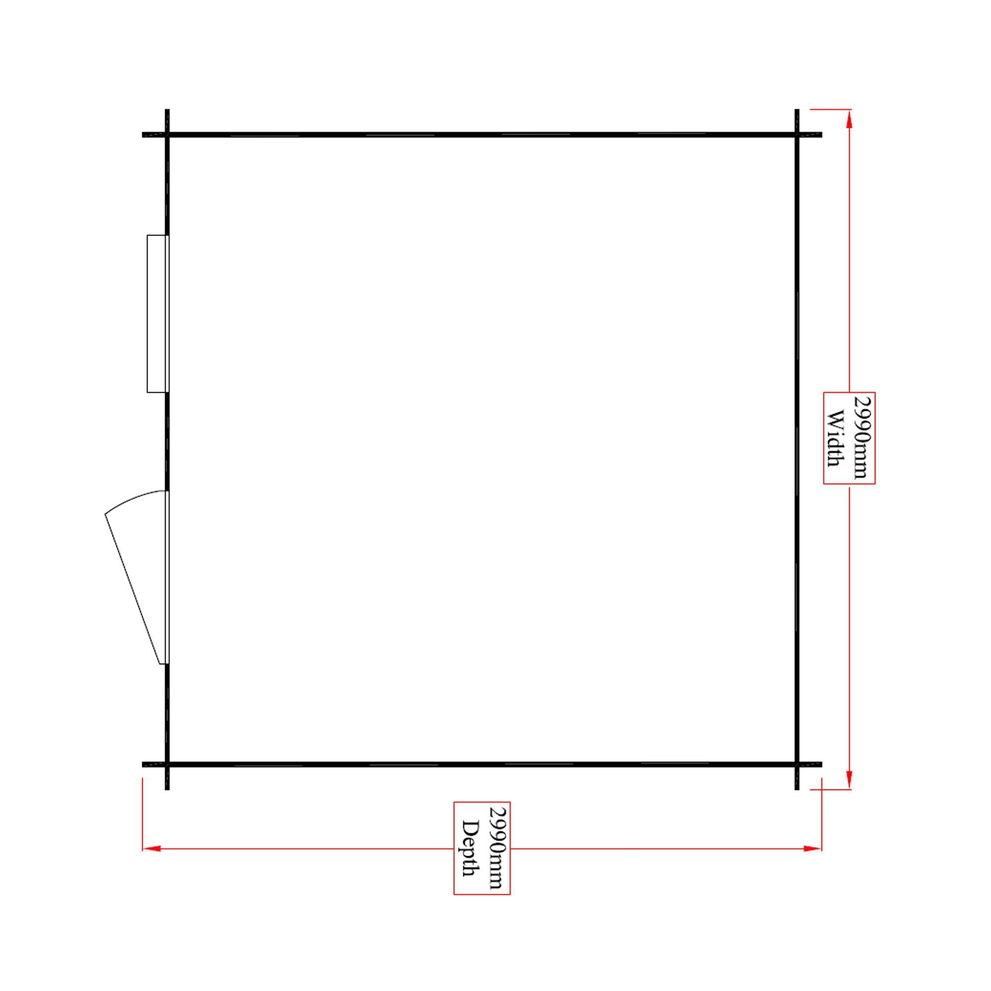 Shire Hartley 10x10 ft & 1 window Apex Wooden Cabin