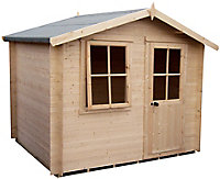 Shire Hartley 7x7 Eco glass Apex Tongue & groove Wooden Cabin - Base included