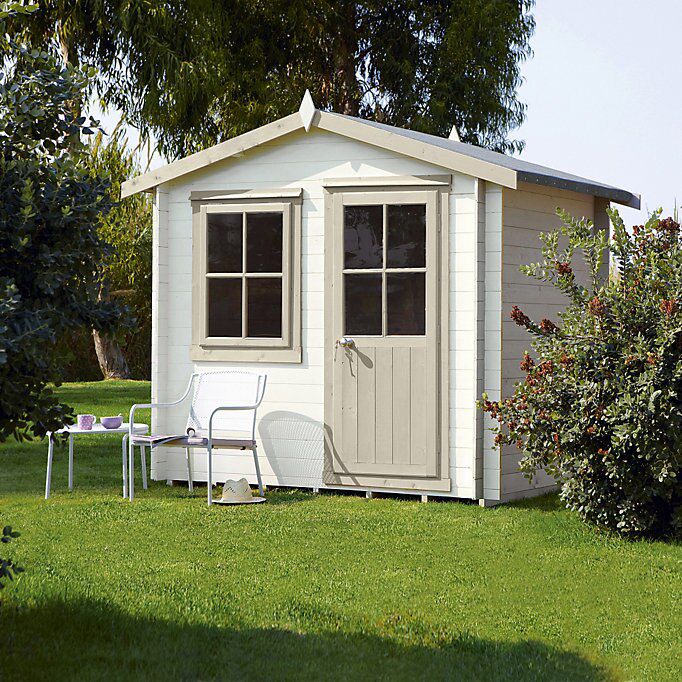 Shire Hartley 8x6 ft & 1 window Apex Wooden Cabin (Base included) - Assembly service included