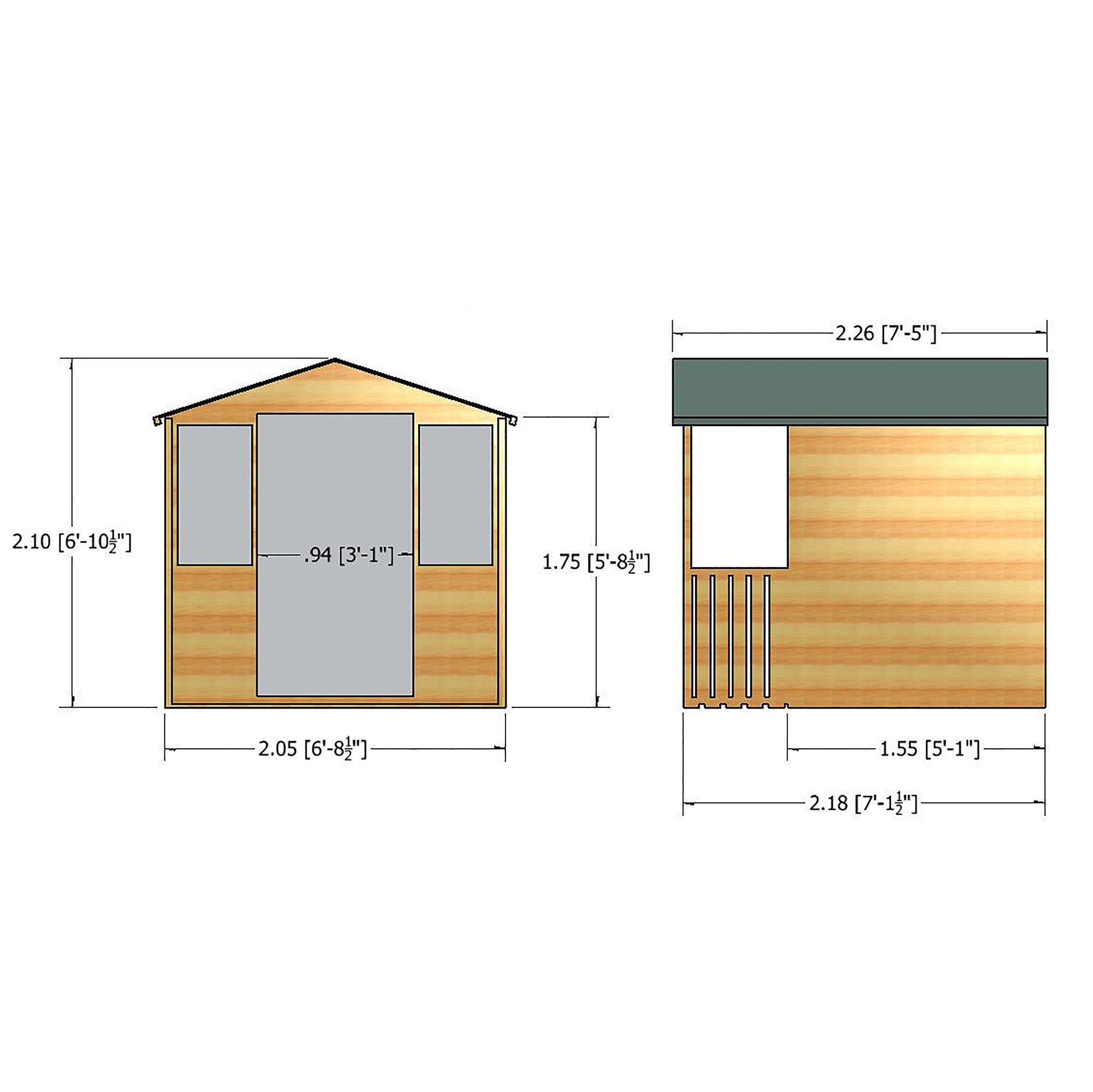 Shire Houghton 7x5 ft Apex Shiplap Wooden Summer house - Assembly service included