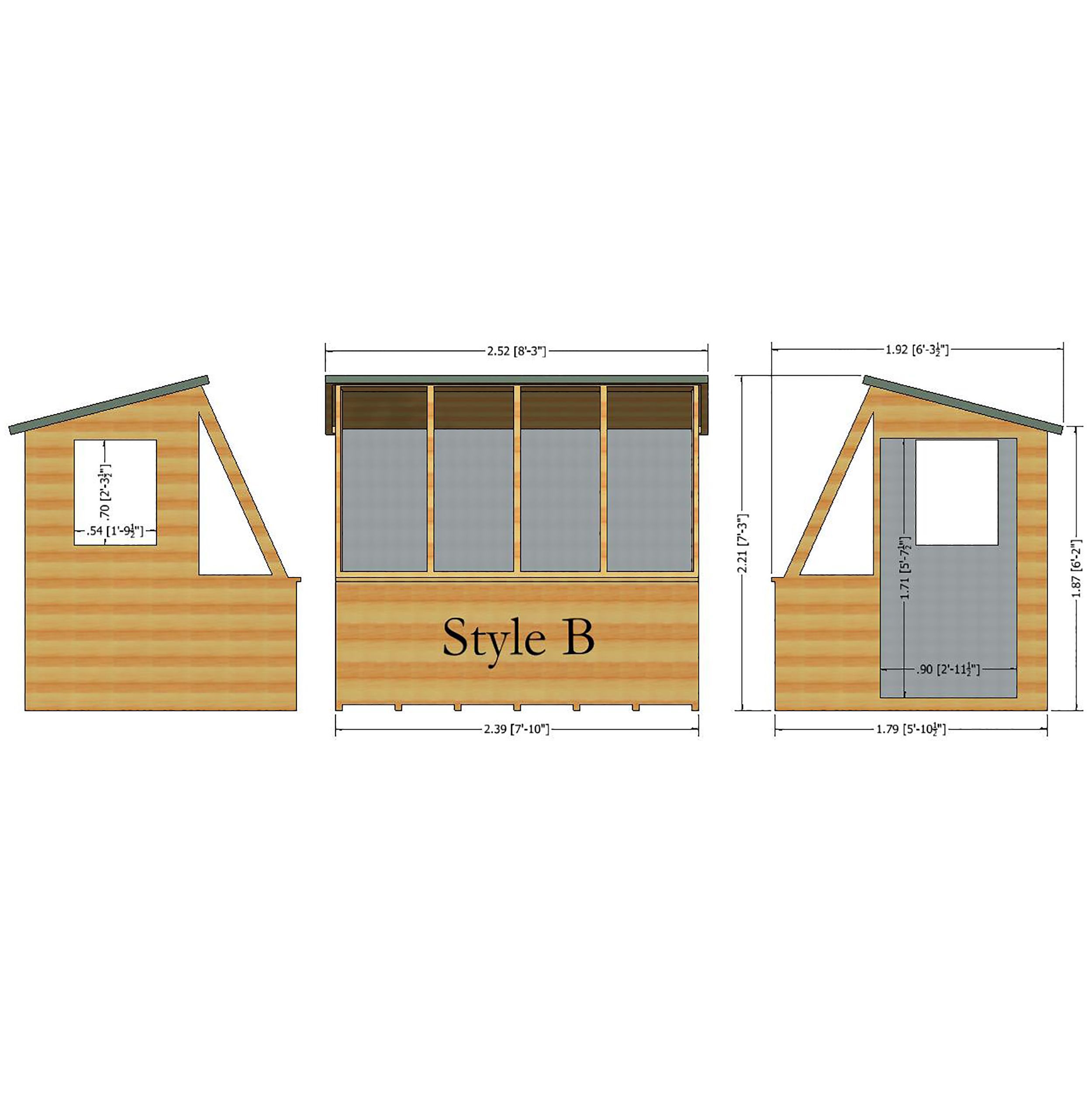 Shire Iceni 8x6 Pent Dip treated Shiplap Wooden Shed with floor - Assembly service included