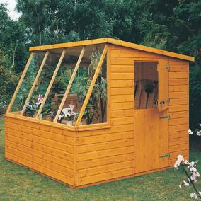 Shire Iceni 8x8 ft Pent Shiplap Wooden Shed with floor & 5 windows - Assembly service included