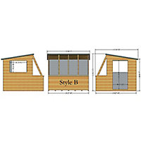 Shire Iceni 8x8 Pent Dip treated Shiplap Wooden Shed with floor - Assembly service included