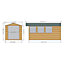 Shire Jersey 13x7 ft Apex Wooden 2 door Shed with floor & 3 windows