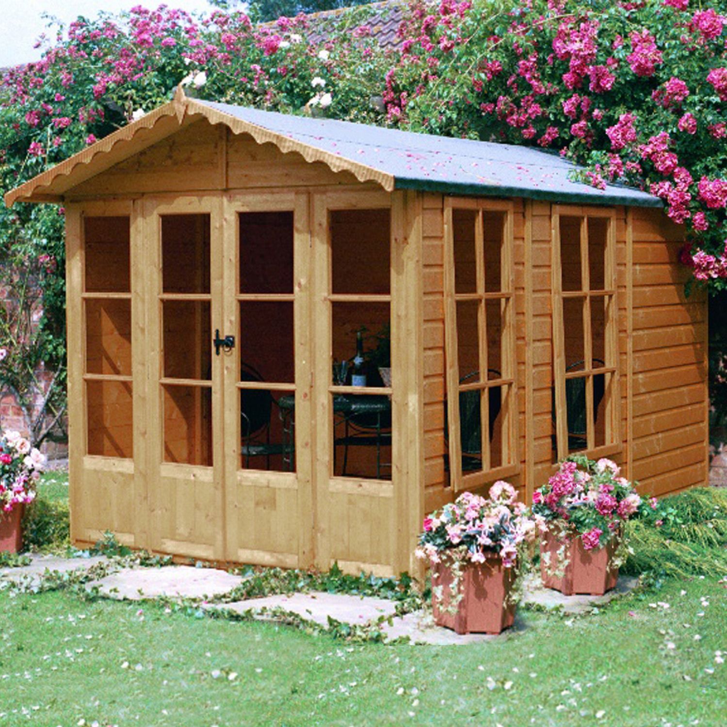 Shire Kensington 7x10 ft & 2 windows Apex Wooden Summer house