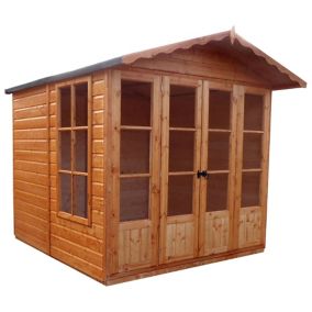 Shire Kensington 7x7 ft Apex Shiplap Wooden Summer house (Base included) - Assembly service included