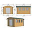 Shire Kilburn 10x14 ft Toughened glass & 3 windows Curved Wooden Cabin