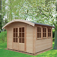 Shire Kilburn 10x14 ft Toughened glass Curved Tongue & groove Wooden Cabin