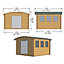 Shire Kilburn 12x12 ft Toughened glass & 3 windows Curved Wooden Cabin - Assembly service included